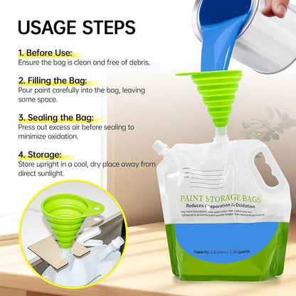 4 Pcs Paint Storage Pack Bags, 1.2L Reusable Paint Saver Bags - Image 5