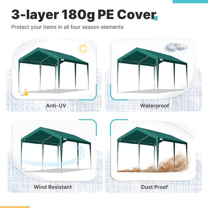ADVANCE OUTDOOR Adjustable 10x20 ft Heavy Duty Carport Car Canopy Garage Boat - Image 4