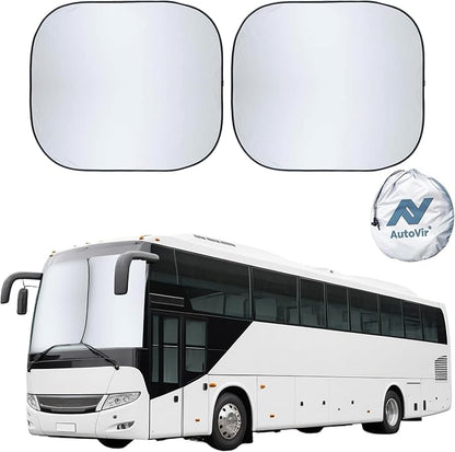 2-Piece RV Windshield Sunshade | Reflective 240T Polyester Front Windshield by Autovir