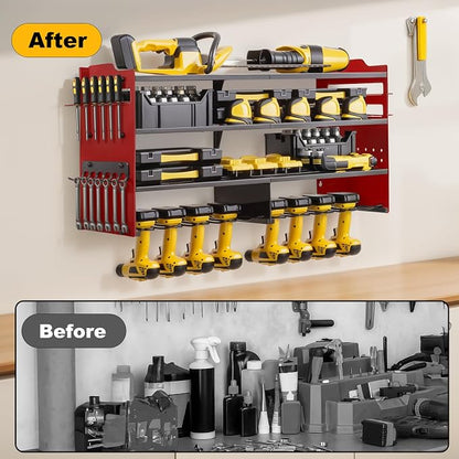 oviitech Power Tool Organizer Wall Mount, 8 Drill Holder Wall Mount Loads 400lbs - Image 4