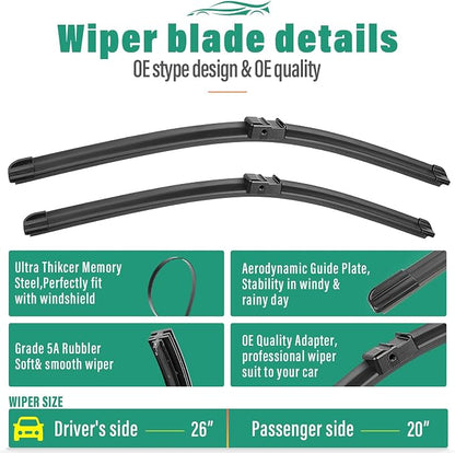 26" 20" 13" Windshield Wiper Blades Replacement - Image 3