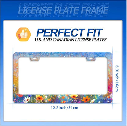 Abstract Floral License Plate Frame Watercolor Flowers License Plate Stainless - Image 7