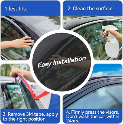 Window Visors Rain Guards for 1999-2016 Ford F250 F350 F450 F550 Super Duty - Image 5