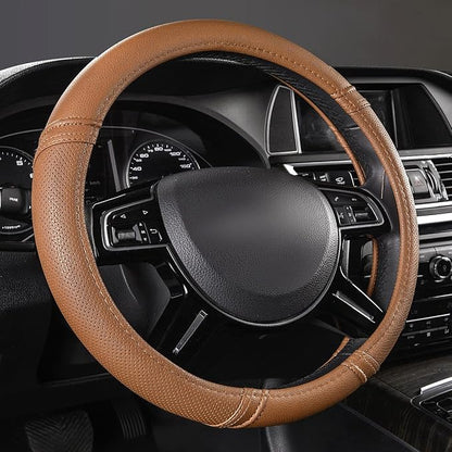 Car Pass Classical Leather Automotive Universal Steering Wheel Covers, by CARPASS