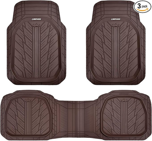 CAR PASS DeepDish Floor Mats for Cars Full Set, Heavy Duty Rubber Car Mats by CARPASS