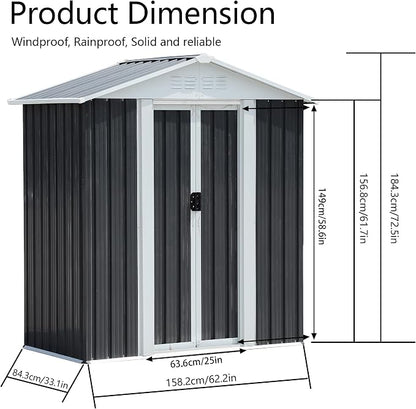 5X3 FT Outdoor Storage Shed - Image 4