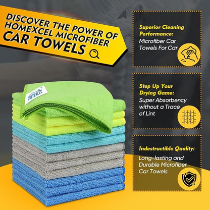 HOMEXCEL Microfiber Cleaning Cloth 50 Pack, 12.5 x 12.5 inch Microfiber Towels - Image 2