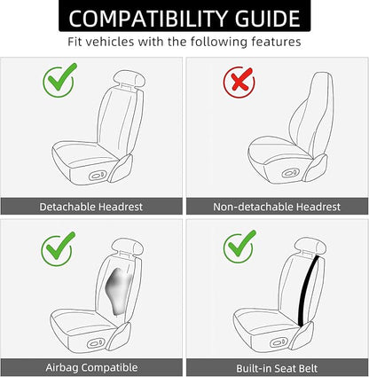 2 Pack Leather Front Car Seat Covers, Universal Sideless Car Seat Protectors - Image 6