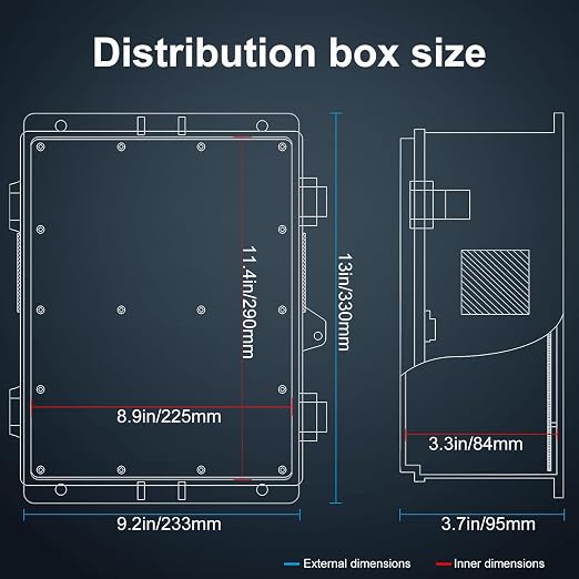 Outdoor Electrical Junction Box, ABS Water Resistant Enclosure - Image 6