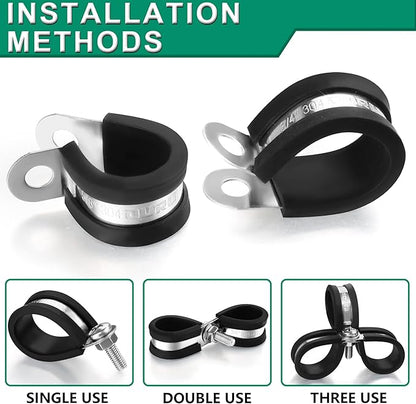 10pcs 1-3/4 Inch Stainless Steel & Rubber Coated Cushioned Insulated Cable - Image 4