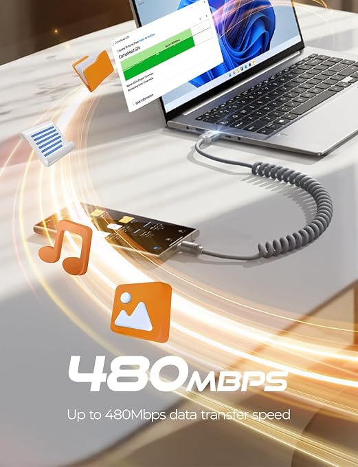 LISEN Coiled USB C Cable, 2 Pack - Image 9