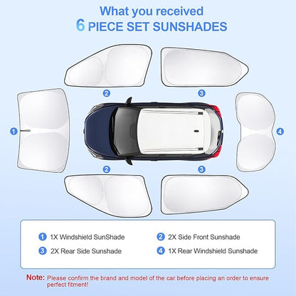 6pcs Car Window Shades for Nissan Kicks 2018-2024 Accessories, Windshield Side - Image 7
