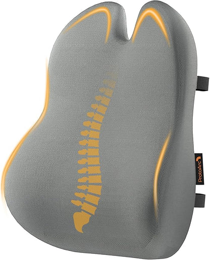 ProtoArc Lumbar Support Pillow for Office Chair, Memory Foam Back Support by ProtoArc