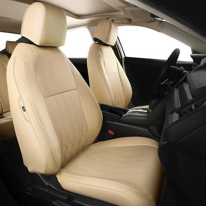 Seat Covers for Honda Civic Sedan 4DR Sedan LX 2022 2023 2024 2025, Leather Car by FEINEPRO