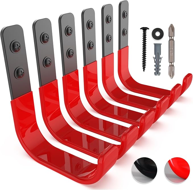 4 Inch Garage Hooks, 6 Pack Heavy Duty Wall Hooks by SunVFaFa