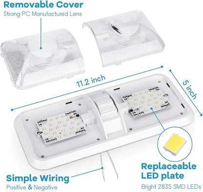 8 Pack RV Lights Interior 12V Led 8W Ceiling Double Dome Light 600 Lumen - Image 2