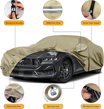 Waterproof Car Covers Replace for 1994-2025 Ford Mustang, Windproof Bands for - Image 2