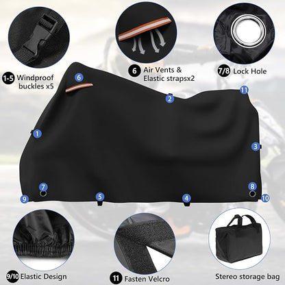 STARTWO Motorcycle Covers with Side Box Waterproof Outdoor - Image 3