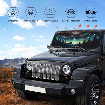 Alien Tree Car Sun Shade Windshield Sunshade Foldable Front Window Shield Cover - Image 6