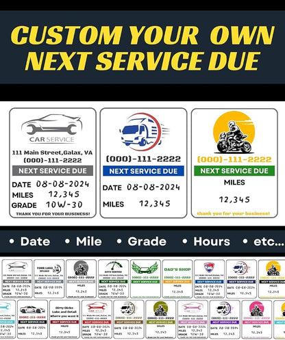 Oil Change Stickers for Windshield Personalized - Image 3