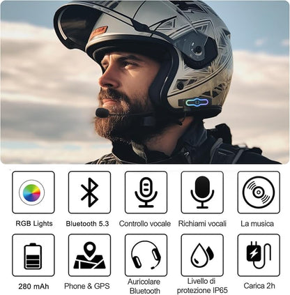 Motorcycle Helmet Bluetooth Headset Motorcycle Helmet Speaker IPX6 Waterproof - Image 2