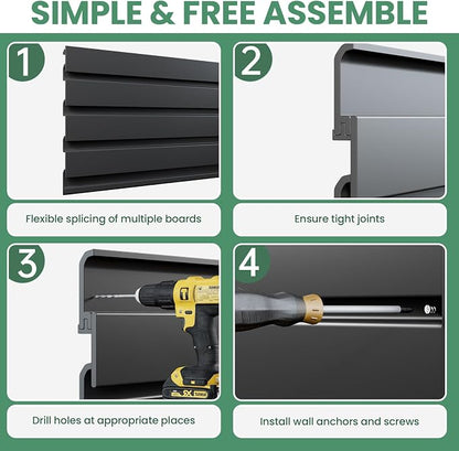 Slatwall Panel Wall Storage Systems, 4x8 ft Slat Wall Paneling Garage Wall - Image 5