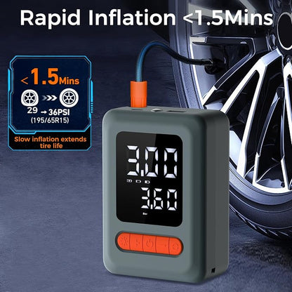 Tire Inflator Portable Air Compressor, Cordless Air Pump - Image 3