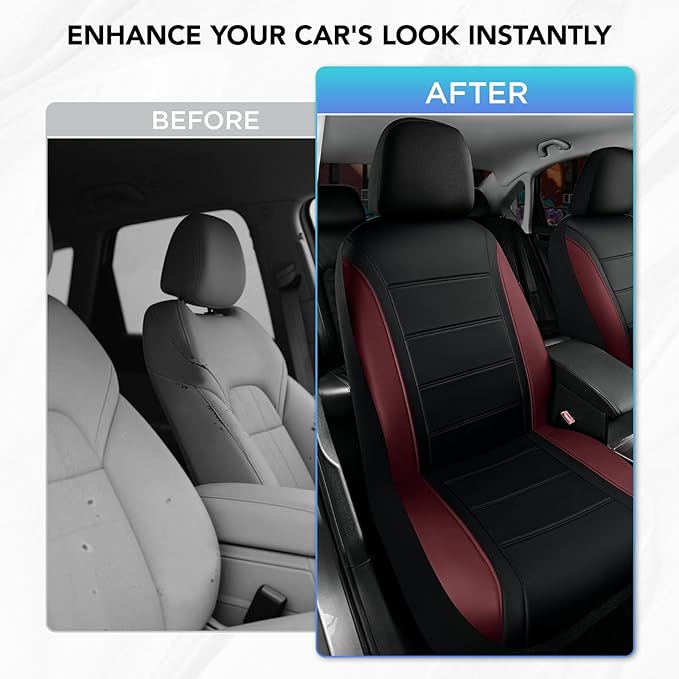 Road Comforts Leather Seat Covers, Breathable Car Seat Covers Front Seat - Image 3