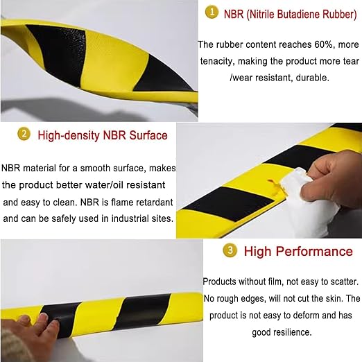 Heavy-Duty Corner Guards – 5M Self-Adhesive Yellow/Black NBR Rubber Wall - Image 6