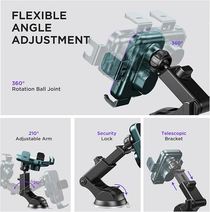 Wireless Car Charger, 【7 Colored LED Backlit】 15W Auto Clamping Phone Mount - Image 7
