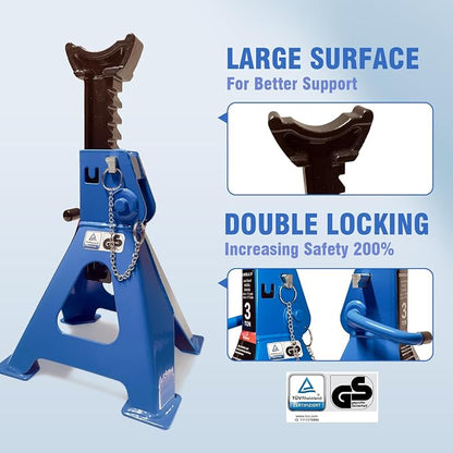 Car Jack Stands 2 Ton with Double Locking and Large Foot Base - Image 3