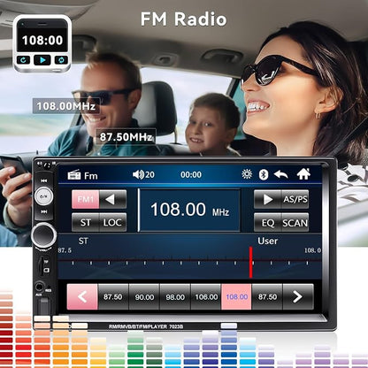 CAMECHO 7" Double Din Car Stereo Audio Bluetooth MP5 Player USB FM Multimedia - Image 4