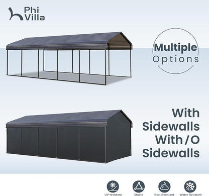 PHI VILLA 12 x 25 ft Heavy Duty Car Port - Image 5