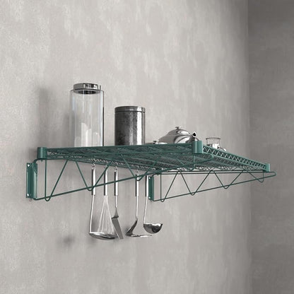 24" x 48" Green Epoxy Wire Wall Mount Shelf - Image 2