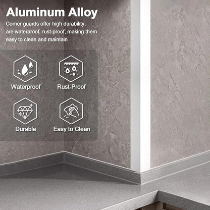 4PCS 45" White Metal Corner Protectors, Aluminum Self Adhesive Corner Guards - Image 3