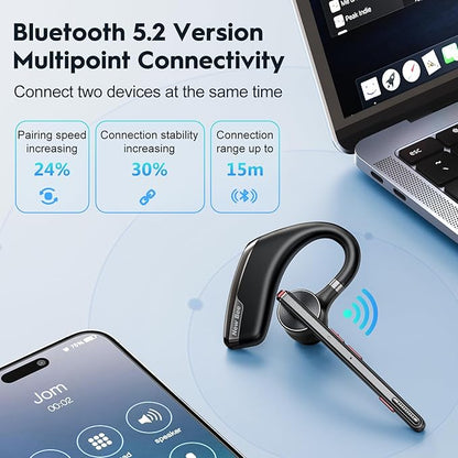 New bee Bluetooth Headset, Wireless Bluetooth Earpiece - Image 4