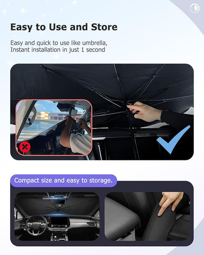 2025 Upgrade Car Windshield Sun Shade Windshield Sunshade Umbrella Protect Car - Image 9