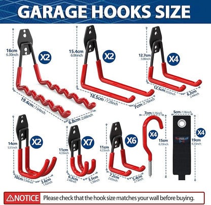 3-H Garage Wall Hooks 31 Pack, Garage Hooks Heavy Duty - Image 3