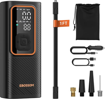 Tire Inflator Portable Air Compressor, Car Air Pump by EBOSSOM