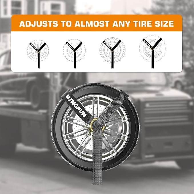 Kingfun Car Tie Down Straps for Trailers 4 Pack Lasso Straps - Image 5