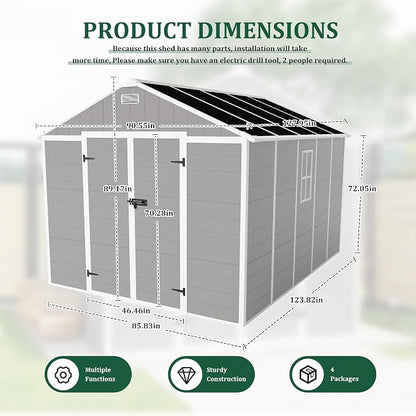 Resin Storage Shed 10x8 ft, Large Outdoor Sheds - Image 2