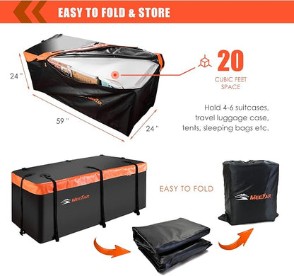 MeeFar Hitch Mount Cargo Carrier Bag Soft Shell 100% Waterproof 20 Cubic Feet - Image 6