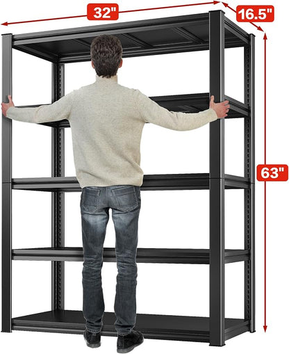 Raybee 5-Tier Industrial Heavy Duty Storage Shelving, 2000LBS Capacity - Image 2