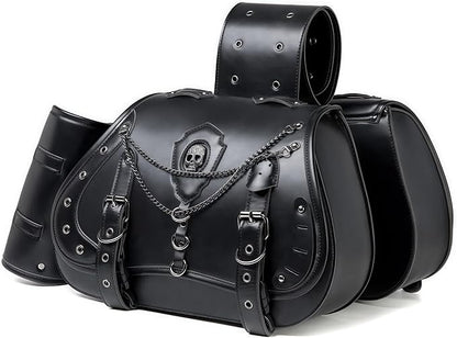 Motorcycle Saddlebags, 30L Leather Waterproof Side Saddle Bags - Image 2