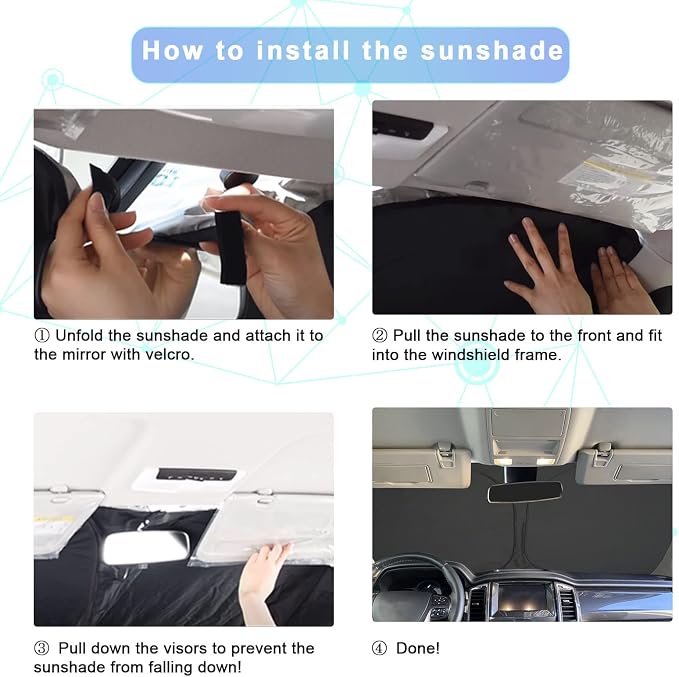 SXCY Foldable Sun Shield for 2018-2024 Volkswagen Tiguan Sunshade - Image 7