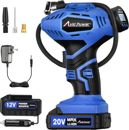 AVID POWER Cordless Tire Inflator Portable Air Compressor, 20V Rechargeable by AvidPower