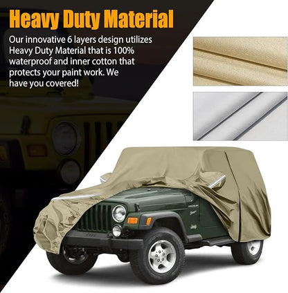 Waterproof Car Covers Replace for 1987-2006 Jeep Wrangler, Windproof Bands for - Image 3