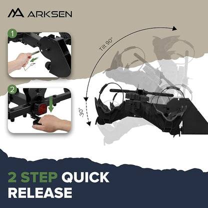 Arksen Electric Bike Rack Hitch, Foldable Quick Release Smart Tilting 2 Ebike - Image 4