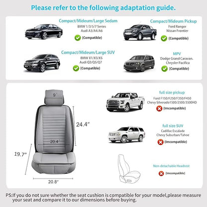 Universal Leather Car Seat Covers Full Set, Car Seat Cushion Covers Protector - Image 6
