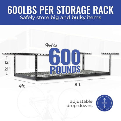 SafeRacks Heavy Duty Overhead Garage Storage Rack, 600 lb Capacity, Adjustable - Image 6